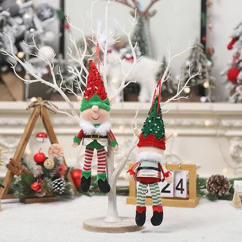 2VNT Kalėdų Elf Lėlės Kalėdų Dekoracijas Kabinti Pakabukas buities reikmėms Kalėdos Navidad Gimdymo Noel Naujųjų Metų 2024
