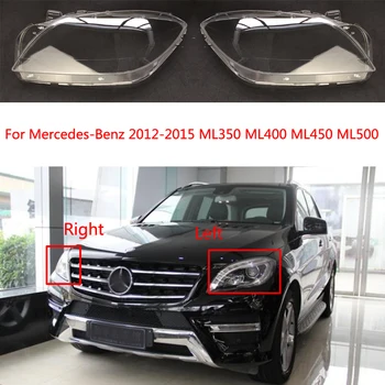 Automobilių Priekinių Žibintų Padengti Mercedes-Benz 2012-2015 m. ML350 ML400 ML450 ML500 Kairės/Dešinės Pusės Permatomas Dangtelis Objektyvo Stiklas Korpuso