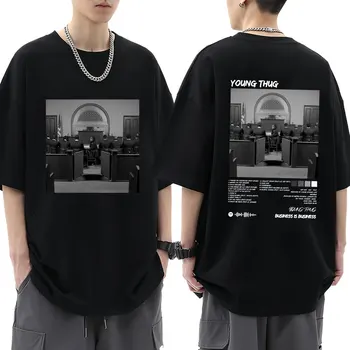 Jauni Banditas 2023 Muzikos Albumas Verslą, Yra Verslo T-shirt Vyrų Mados Hip-Hop Atsitiktinis Medvilnės Marškinėliai, Negabaritinių Streetwear Vyras