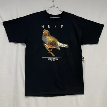 Neff Mens Birdy Trumpas Rankovės Įgulos Kaklo Marškinėliai Atsitiktinis Tee Black Didelis Naujas